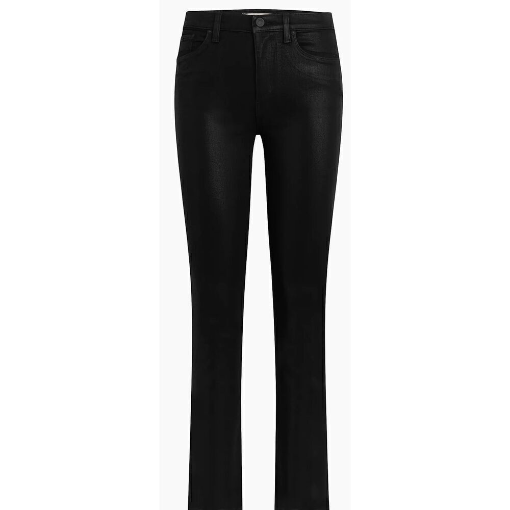 Hudson Jeans Barbara Coated Straight-Leg Jeans in Black NWT Size 23
